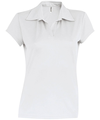 [PA483WHITS] White, S (Ladies' short-sleeved polo shirt) 