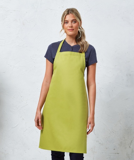 [PR102WHIT] 100% Organic Cotton Bib Apron (White)