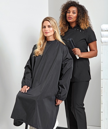 [PR117BLAC] Long sleeve waterproof salon gown