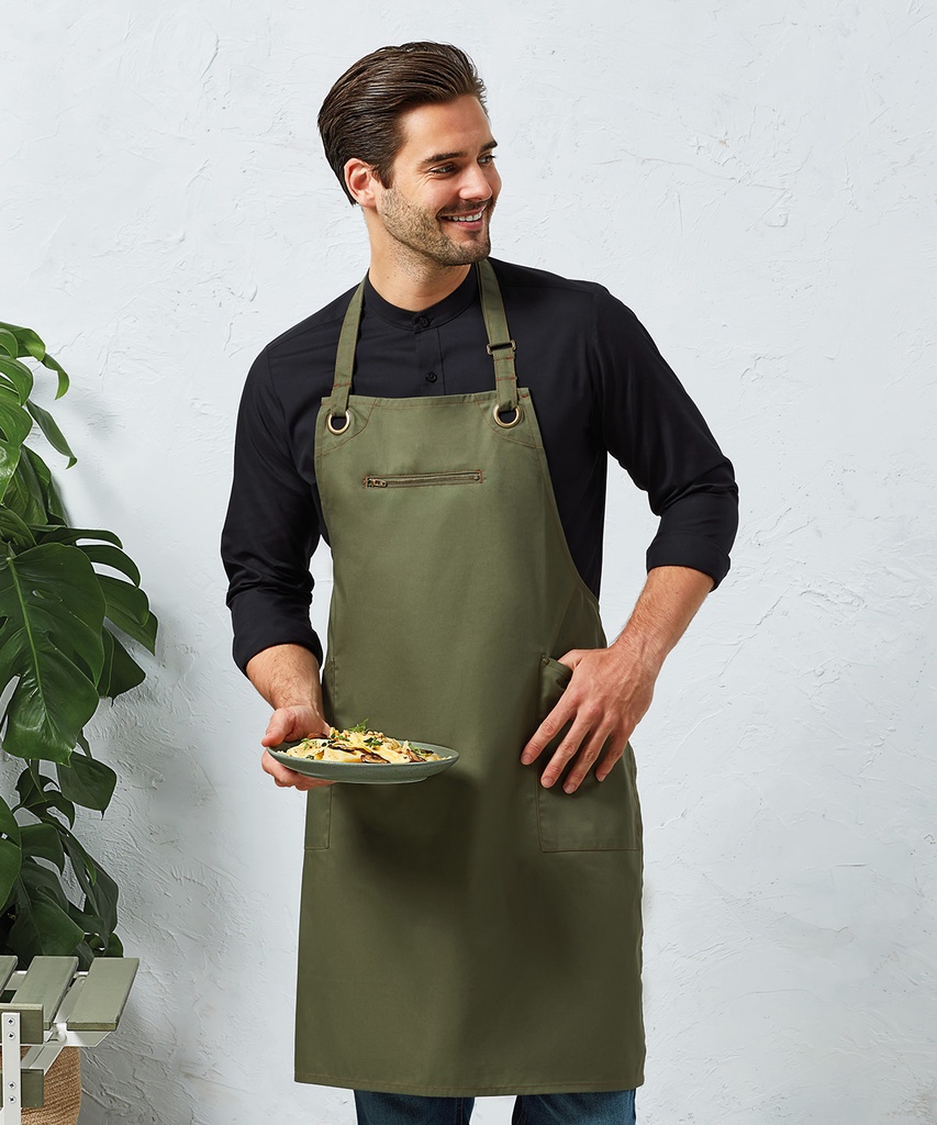 ëBarleyí Contrast Stitch Bib Apron