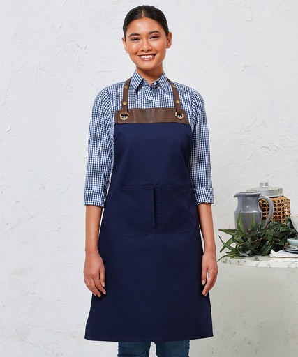 [PR123BKBK] Espresso bib apron (Black/Black)