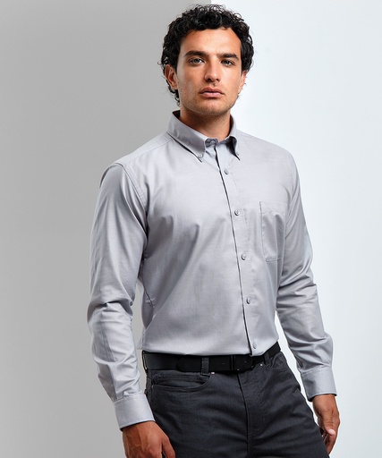 [PR234WHIT14.5] Signature Oxford long sleeve shirt (White, 14.5)