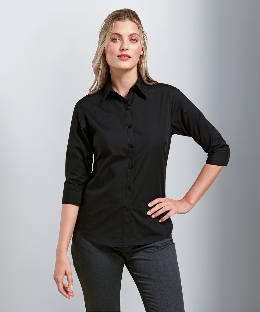 Women's æ sleeve poplin blouse