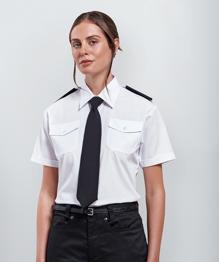 [PR312WHIT8] Women's short sleeve pilot blouse (Wom 8)