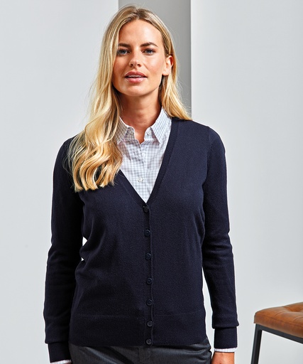 [PR402NAVY8] Women's 'essential' acrylic cardigan (Navy, Wom 8)