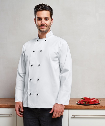 [PR661WHITXS] Cuisine long sleeve chef's jacket (White, XS)