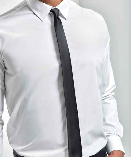 [PR793WHIT] Slim tie (White)