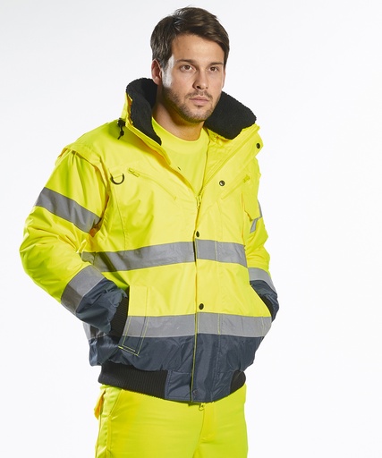 [PW013YENYS] Hi-vis contrast bomber jacket (C465) (S)