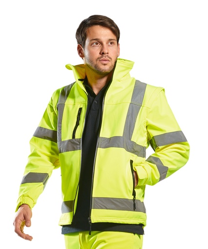 [PW092YELLS] Hi-vis softshell jacket (3L) (S428) (Yellow, S)