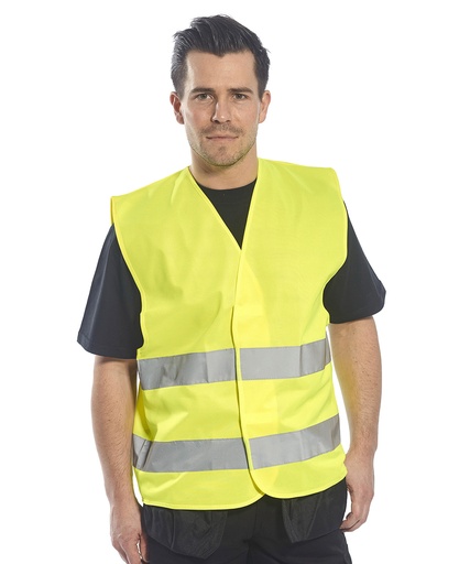 [PW333YELL2XL3X] Hi-vis two-band vest (C474) (Yellow, 2XL/3XL)