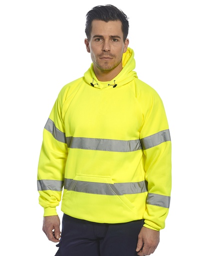 [PW337YELLS] Hi-vis hooded sweatshirt (B304) (Yellow, S)