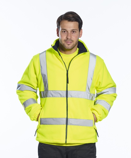 [PW963YELLS] Hi-vis mesh-lined fleece (F300) (Yellow, S)