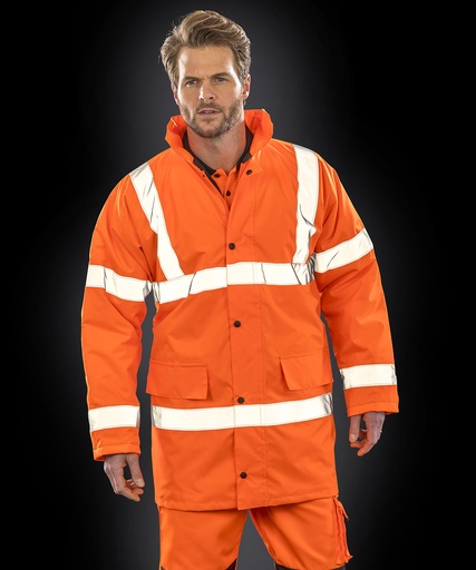 [R218XORANS] Core safety high-viz coat (Orange, S)