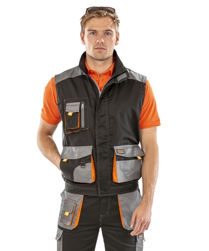 [R317XBGYOXS] Work-Guard lite gilet (Black/Grey/Orange, XS)