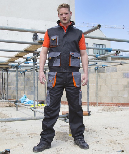 [R318XBGYOXS] Work-Guard lite trousers (Black/Grey/Orange, XS)