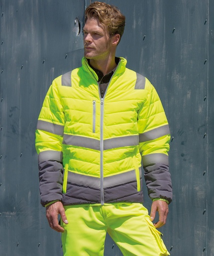 [R325MFYELS] Soft padded safety jacket (Fluorescent Yellow, S)