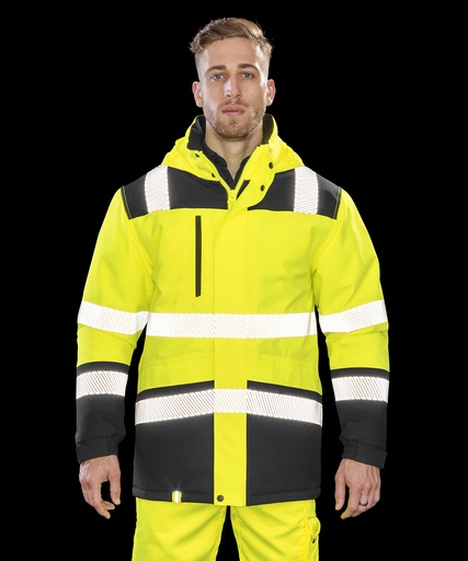 [R475XFYBKS] Printable softshell safety coat (S)