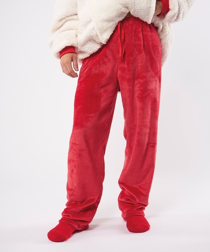 [RI006REDDSM] The Ribbon luxury Eskimo-style fleece pants (Red, S/M)