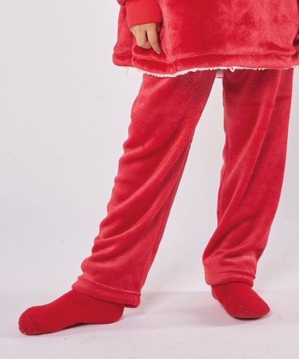 [RI009REDD13] The kids Ribbon luxury Eskimo-style fleece socks (Red)