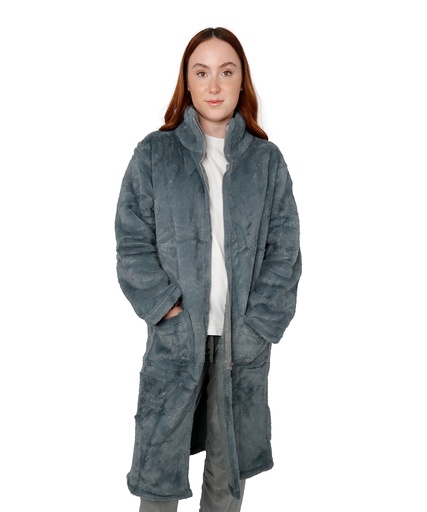 [RI017GREY] Luxury eskimo faux fur zipped gown (Grey)