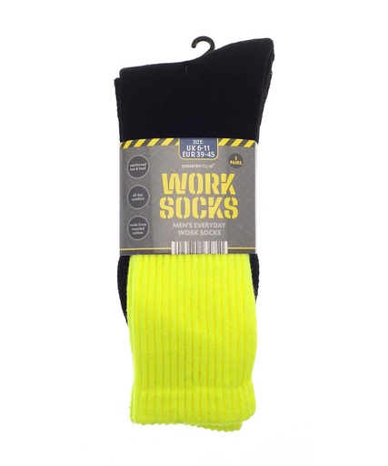 [RI024BKGY] Menís 3-pack work socks (recycled cotton) (Black/Grey)