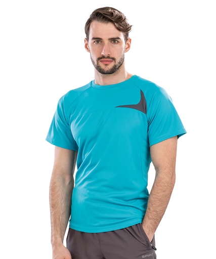 [S182MAQGYS] Spiro dash training shirt (Aqua/Grey, S)