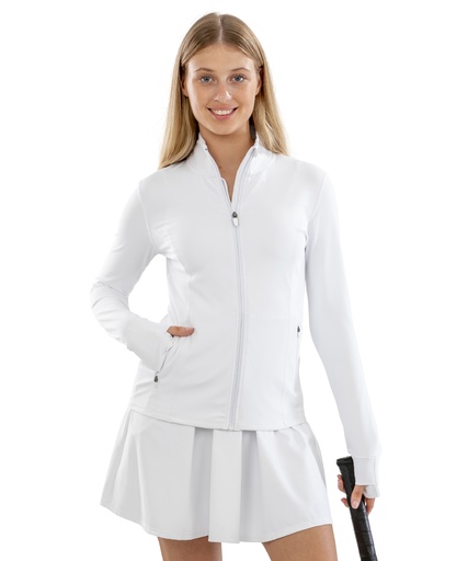 [S798FWHITXS] Spiro recycled womenís fitness jacket (White, XS)