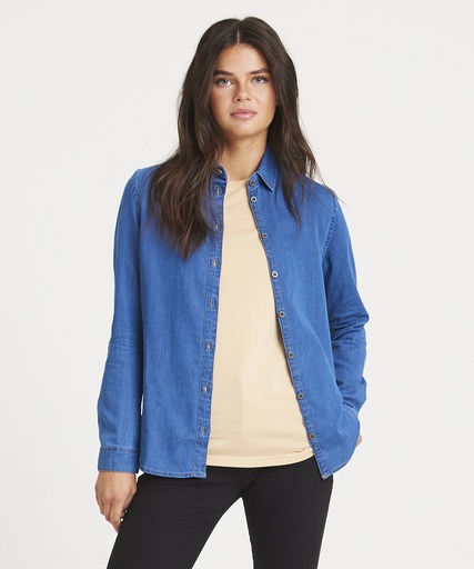 [SD045LBLUXS] Women's Lucy denim shirt (Light Blue, XS)