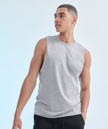 [SF232WHITXS] High neck slash armhole vest (White, XS)