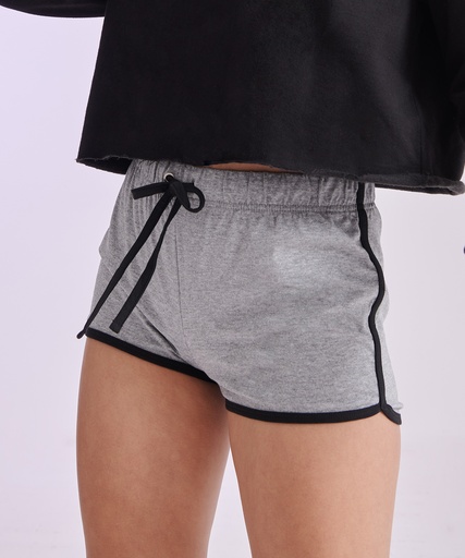 [SK069BKBKXS] Women's retro shorts (Black/Black, XS)