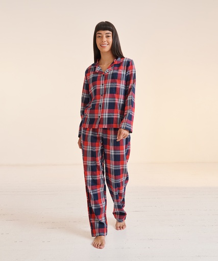 [SK074RDNCXS] Women's tartan lounge Set (XS)