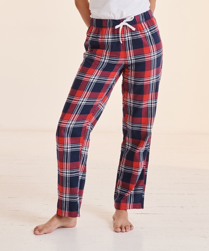 [SK083RDNCXS] Women's tartan lounge pants (Red/Navy Check, XS)