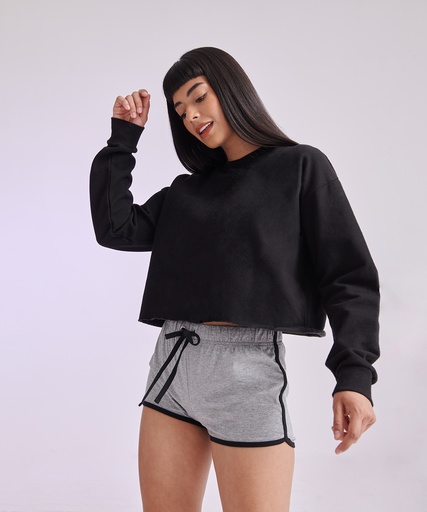 [SK515HGREXS] Women's cropped slounge sweat (Heather Grey, XS)