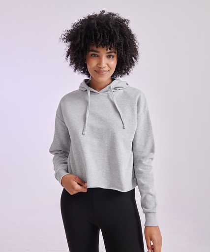 [SK516HGREXS] Women's cropped slounge hoodie (Heather Grey, XS)