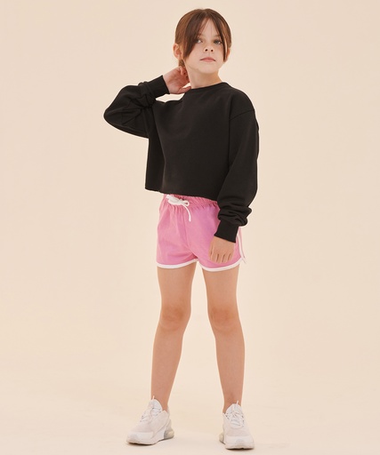 [SM069BKBK56] Black/Black, 5/6 Years (Kids retro shorts) False
