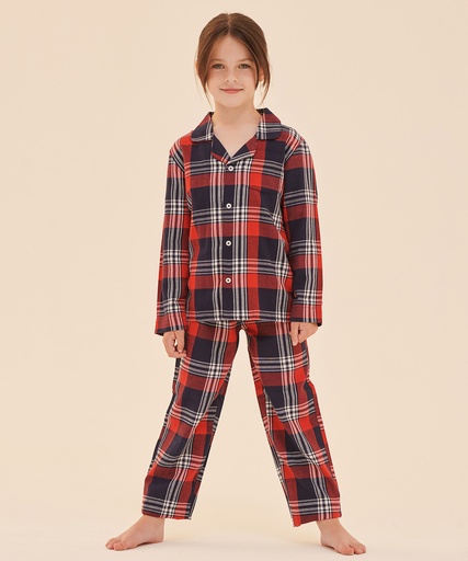 [SM074RDNC56] Kids tartan lounge set (5/6 Years)