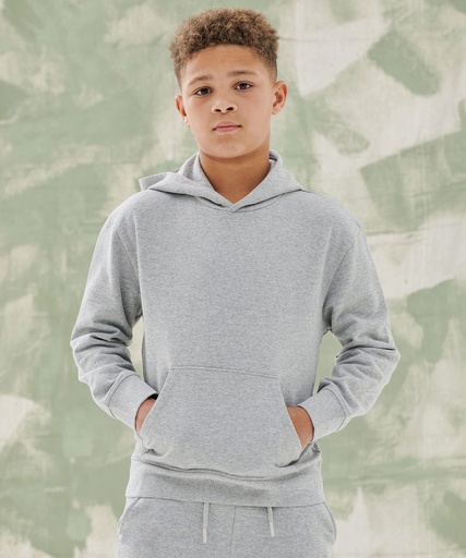 [SM531HGRE78] Kids sustainable fashion hoodie (Heather Grey, 7/8 Years)