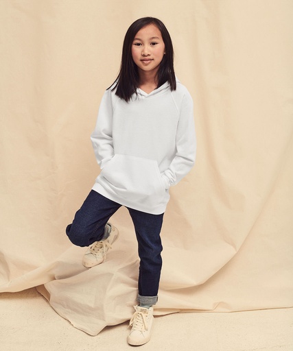 [SS973WHIT56] Kids lightweight hooded sweatshirt (White, 5/6 Years)