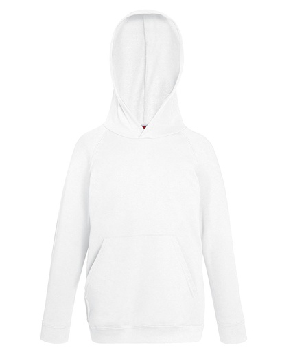 [SS973WHIT56] White, 5/6 Years (Kids lightweight hooded sweatshirt) 