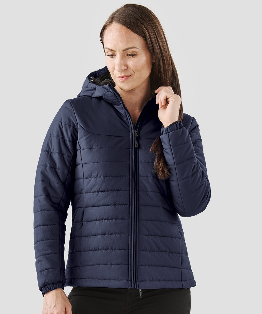 Womenís Nautilus quilted hooded jacket