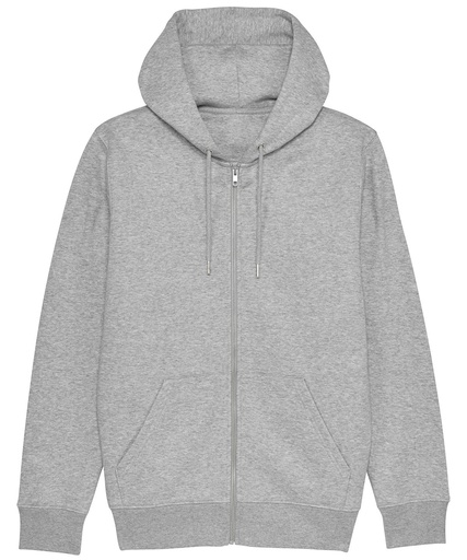 [SX012HGREXS] Cultivator, unisex iconic zip-thru hoodie sweatshirt (STSM566) (Heather Grey, XS)