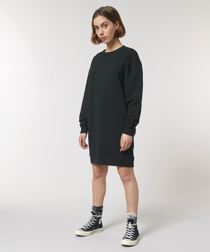 [SX122FNAVXS] Stella Kicker women's crew neck oversized dress (STDW161) (French Navy, XS)