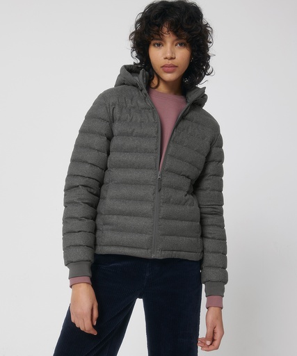 [SX213DGHEXS] Stella Voyager wool-like padded jacket (STJW897) (Dark Heather Grey, XS)