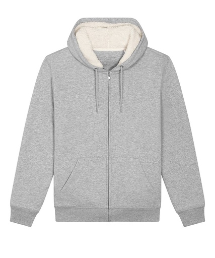 [SX222HGREXS] Unisex Hygger sherpa zip-through sweatshirt (STSU956) (Heather Grey, XS)