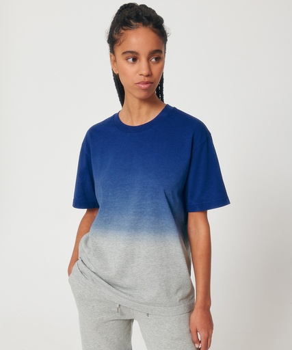 [SX224DDBGXS] Unisex Fuser dip-dye relaxed t-shirt (STTU785) (Dip Dye Worker Blue/Heather Grey, XS)