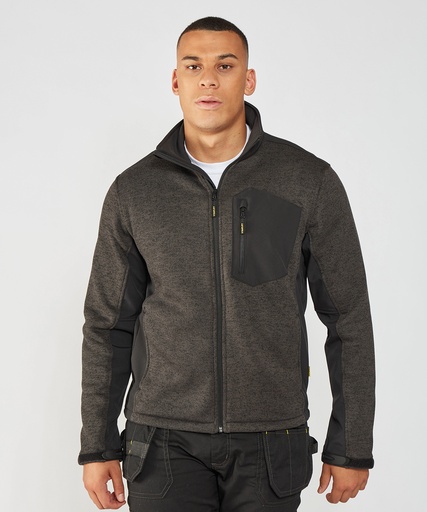 [SY022BLACS] Brady zip-through knitted fleece (S)