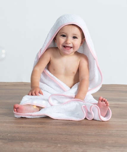 [TC036WHWH] Babies' hooded towel (White/White)