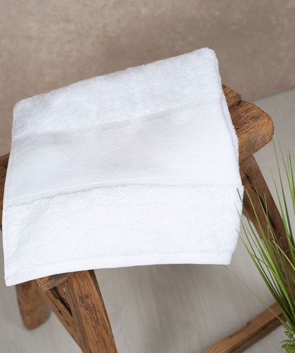 [TC504WHIT] Organic bath towel with printable border