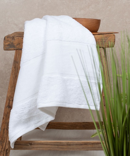 [TC505WHIT] Organic guest towel with printable border