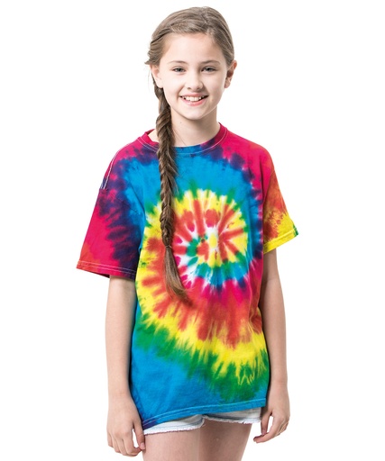 [TD02BRBOWXS] Kids tie-dye T (Rainbow, XS)